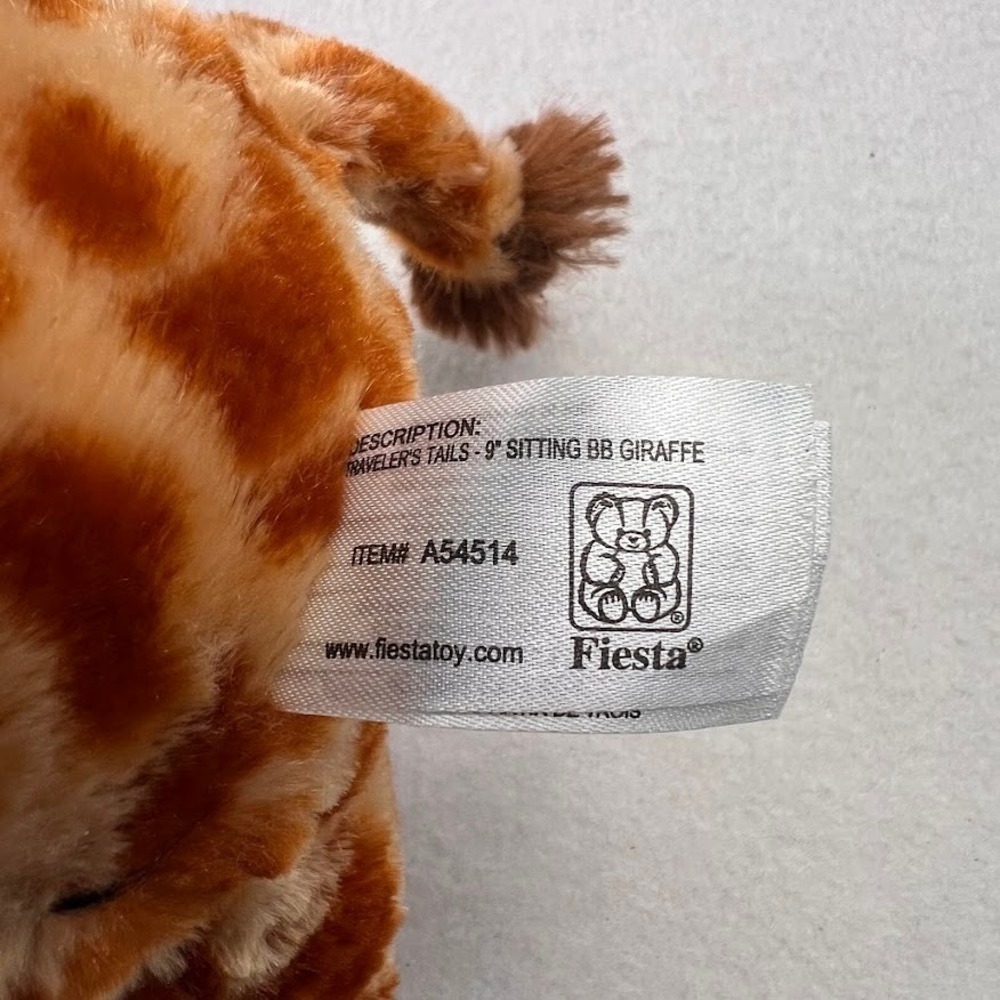 Fiesta Tall Giraffe Plush Stuffed Animal Toy Doll 9in Zoo Pretend Play Jungle - Picture 5 of 5